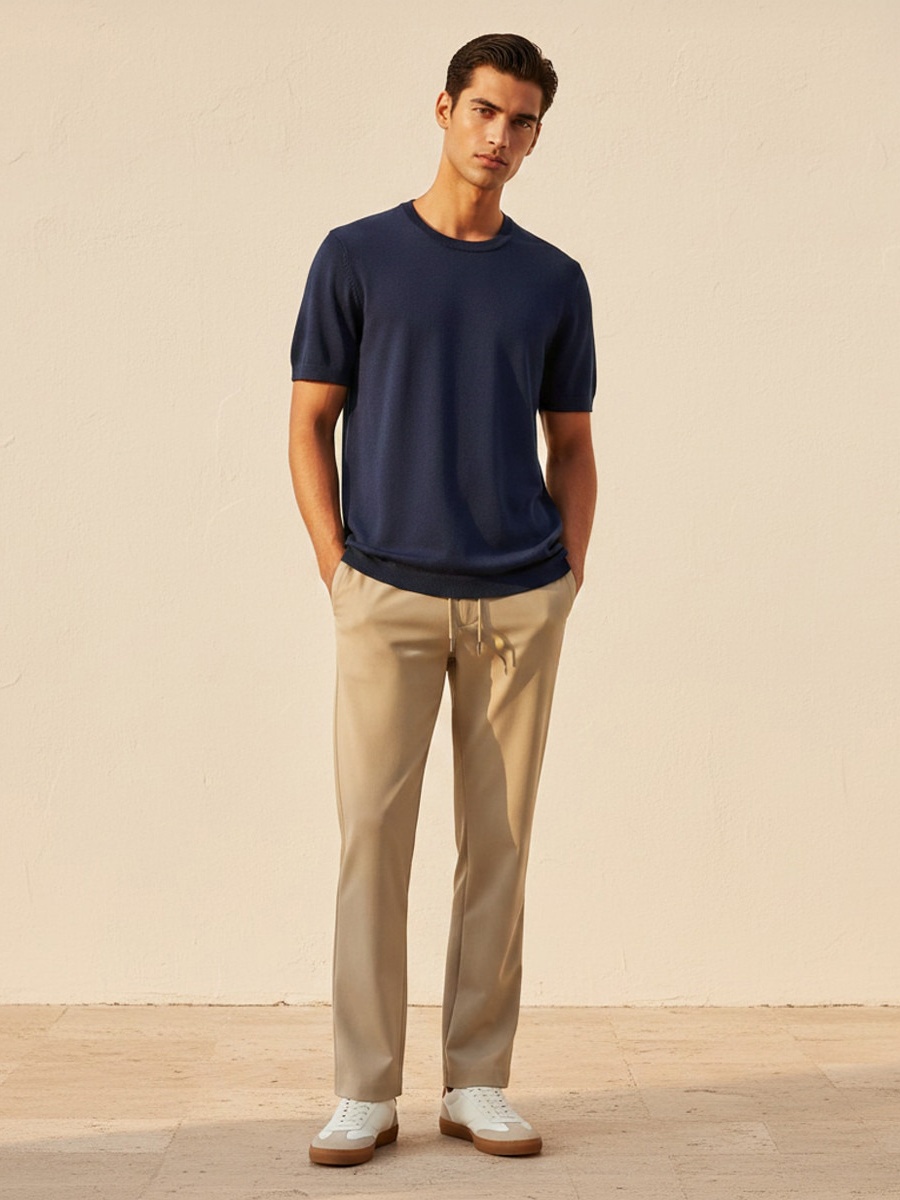 Men Regular Fit Crew Neck Short Sleeve T-Shirt 