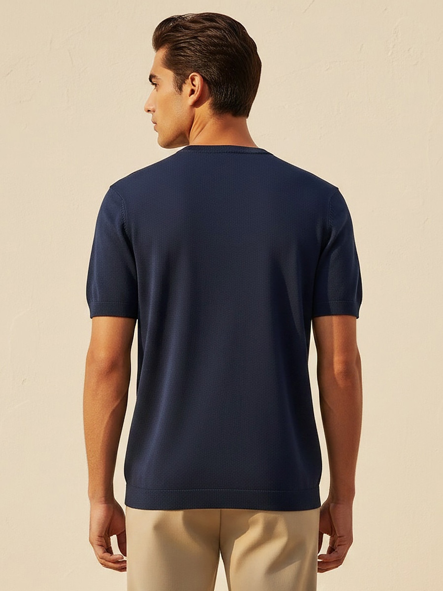 Men Regular Fit Crew Neck Short Sleeve T-Shirt 