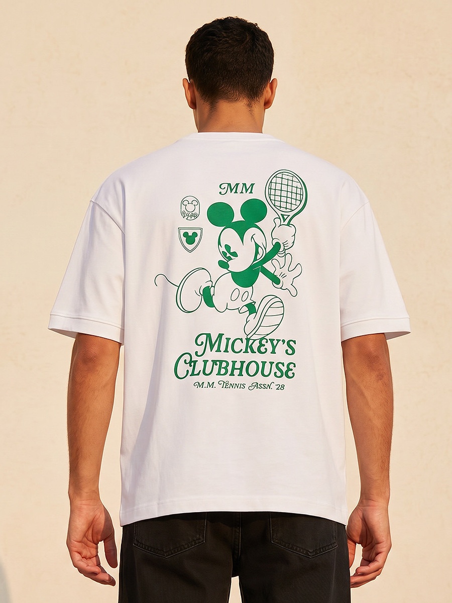 Mickey Mouse Men Regular Fit Crew Neck Short Sleeve T-Shirt 