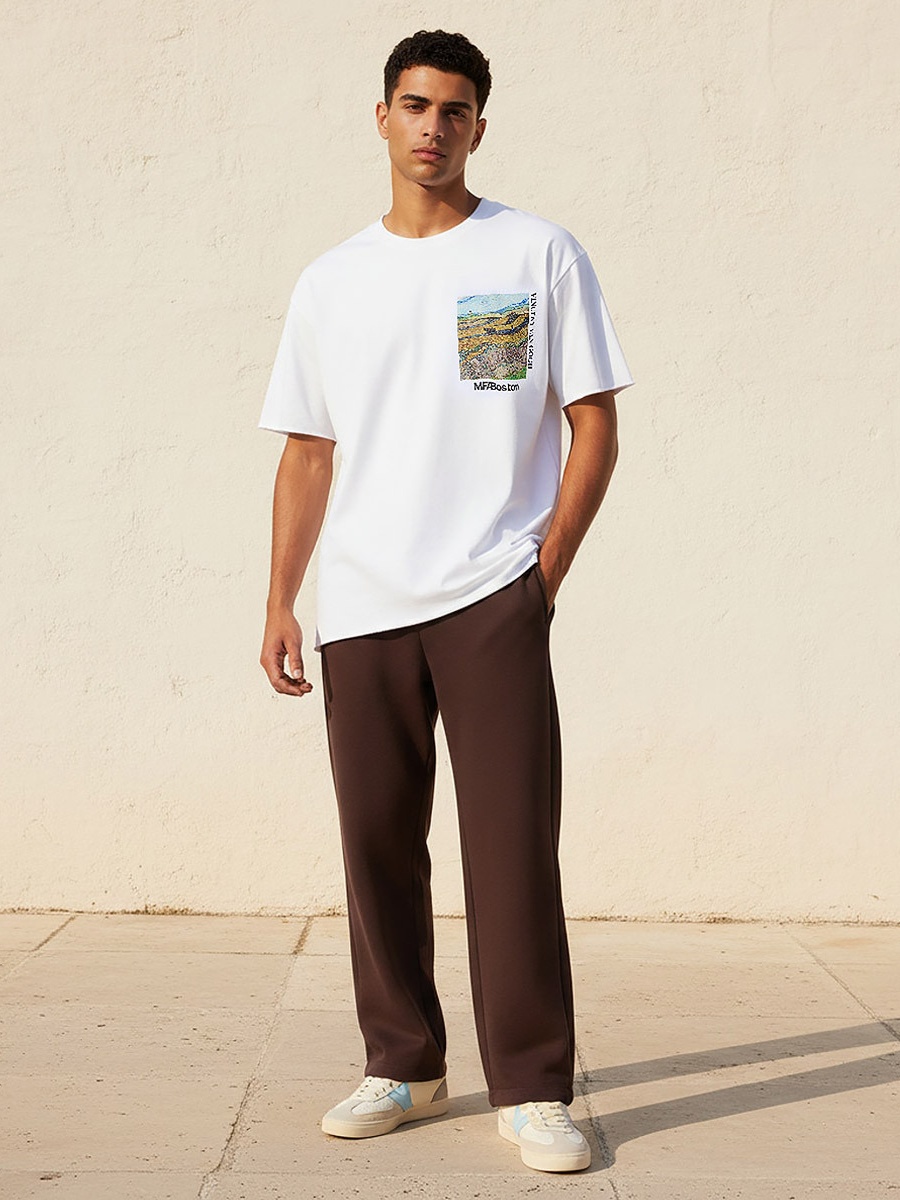 Vincent Van Gogh Men Regular Fit Crew Neck Short Sleeve T-Shirt 