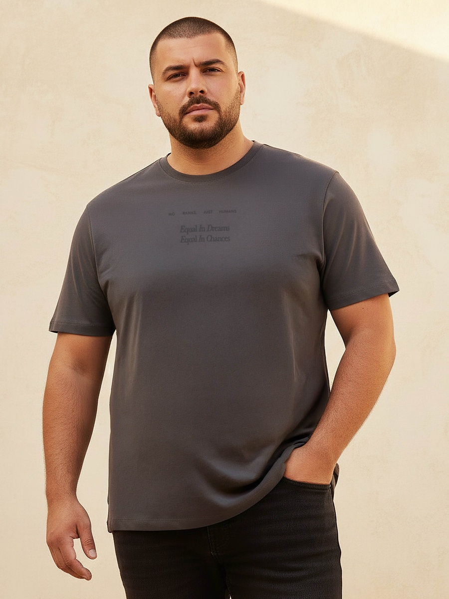 Men Regular Fit Crew Neck Short Sleeves Printed T-Shirt 