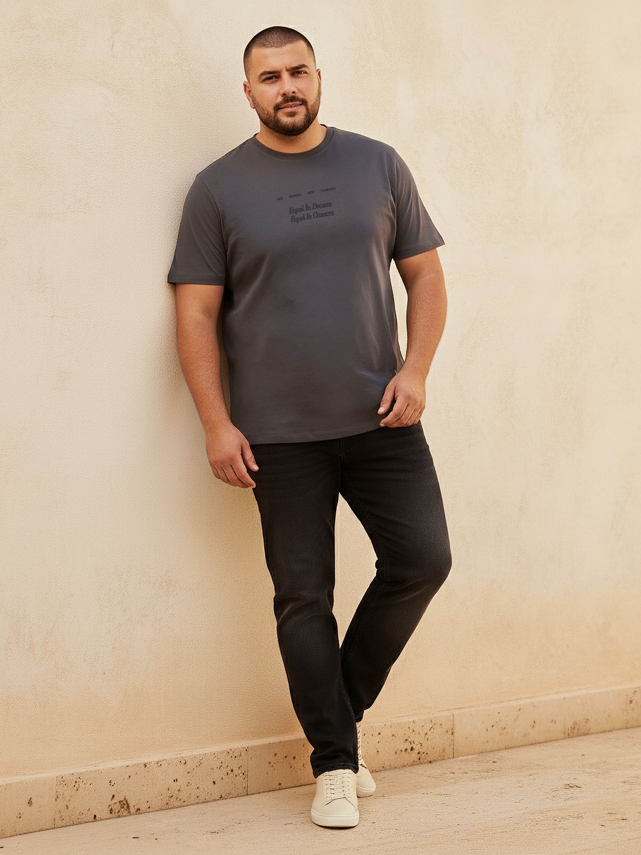 Men Regular Fit Crew Neck Short Sleeves Printed T-Shirt 