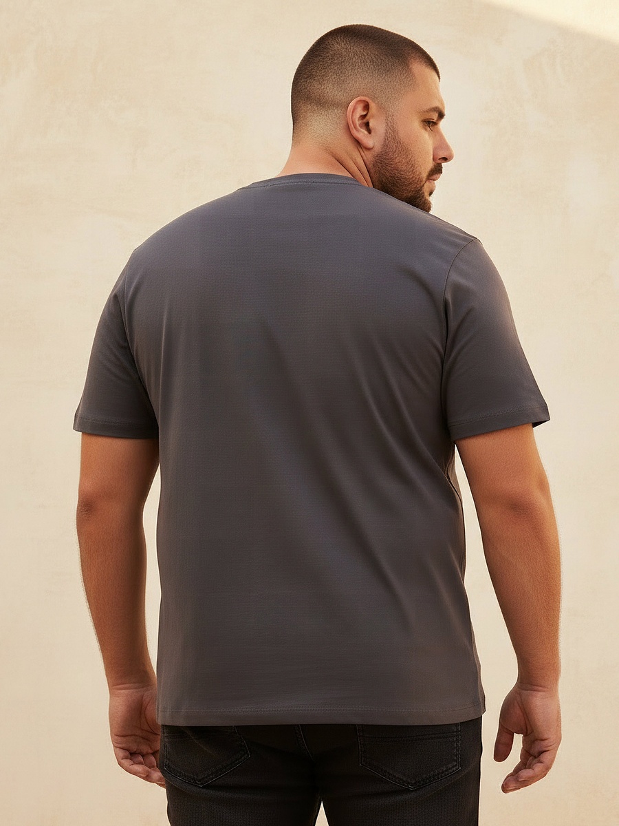 Men Regular Fit Crew Neck Short Sleeves Printed T-Shirt 