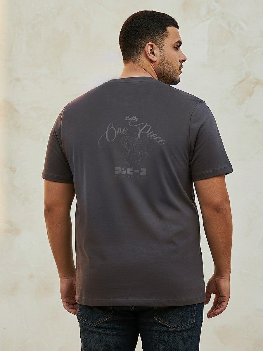 Men Regular Fit Crew Neck Short Sleeves One Piece Print T-Shirt 