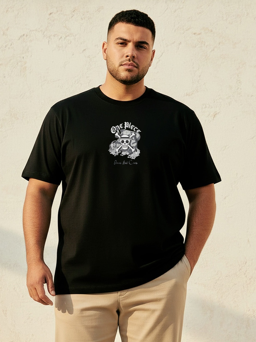 Men Regular Fit Crew Neck Short Sleeves One Piece Print T-Shirt 