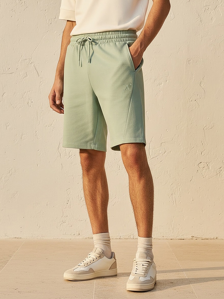 Men Performance Perforated Panel Shorts