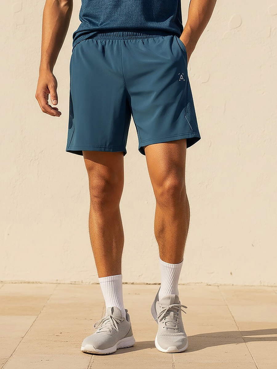 Men Performance Perforated Panel Shorts