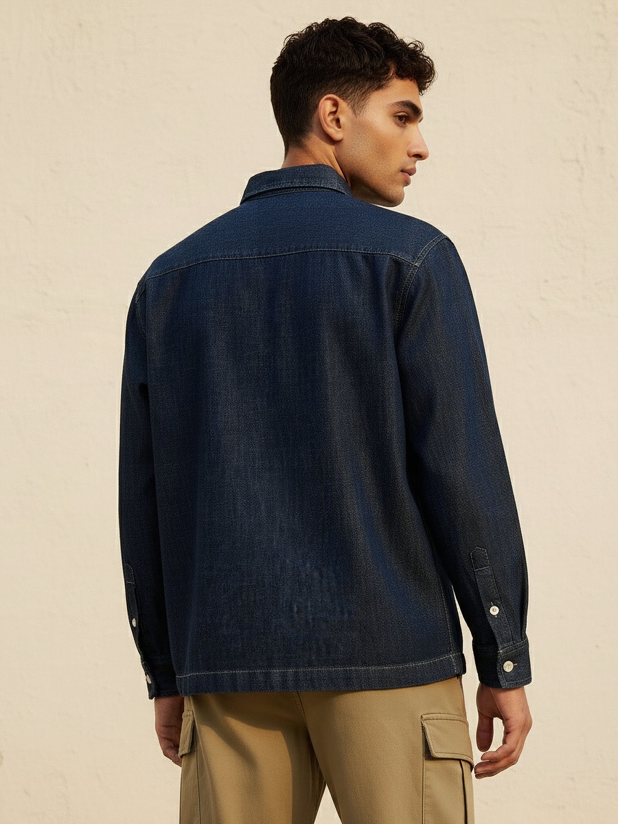 Men Regular Fit Collared Long Sleeve Shirt