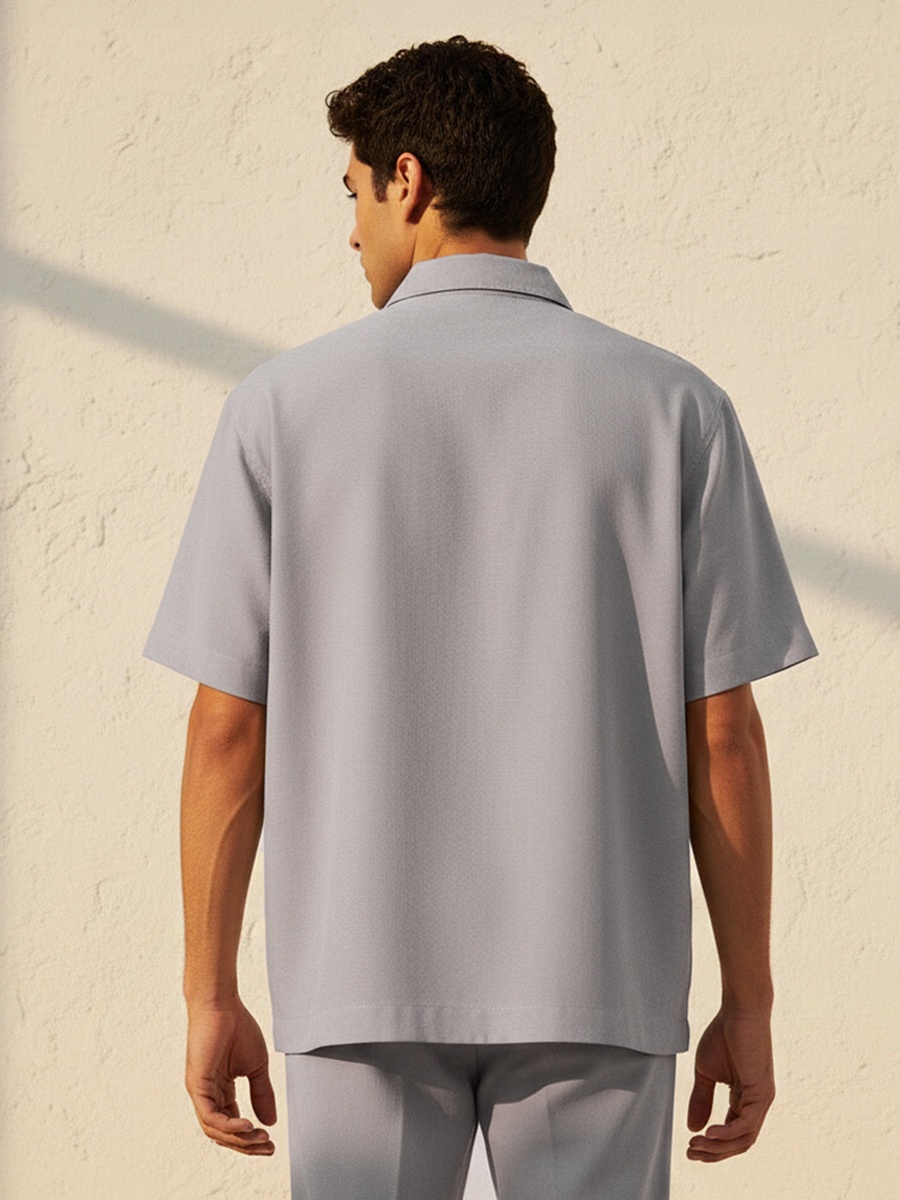 Men Zip Through Polo T-Shirt 