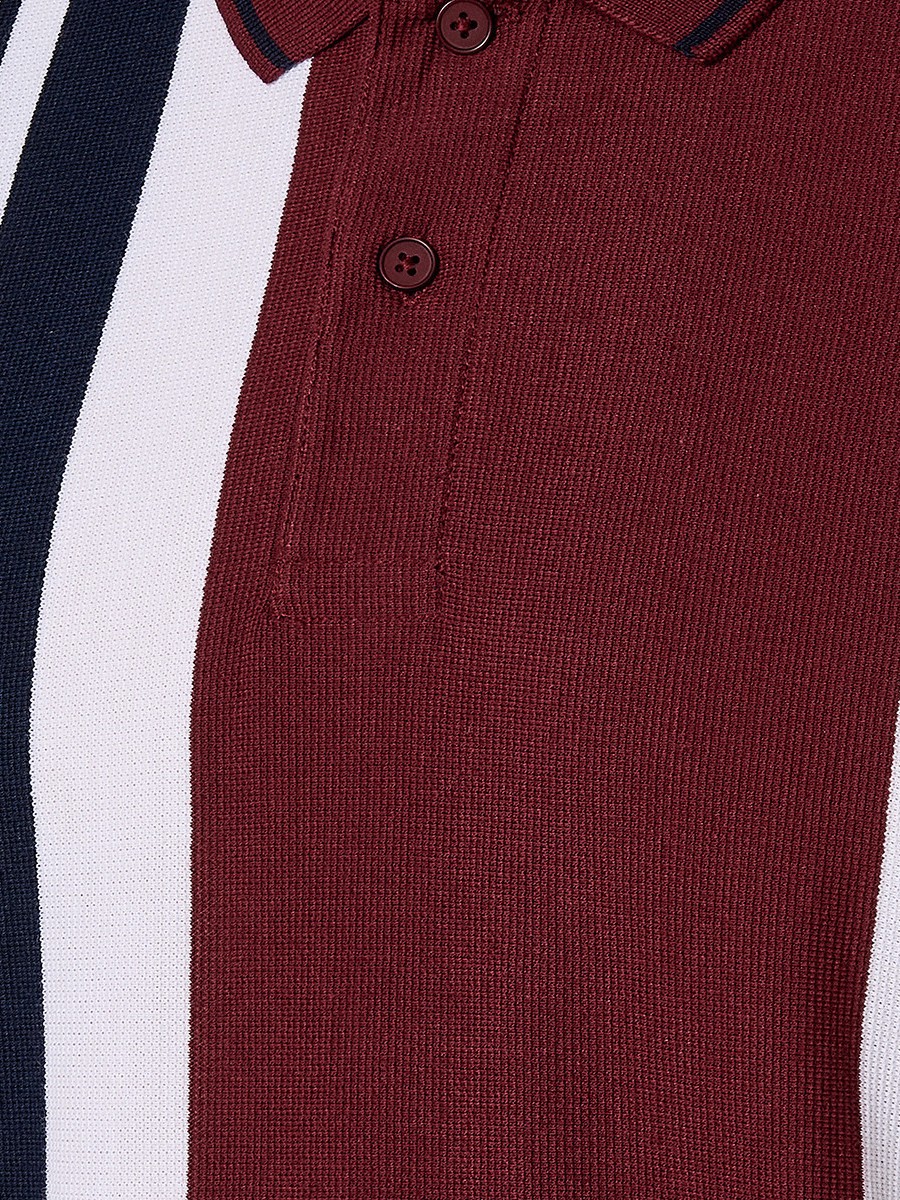 Men Short Sleeves Striped Polo T-Shirt 