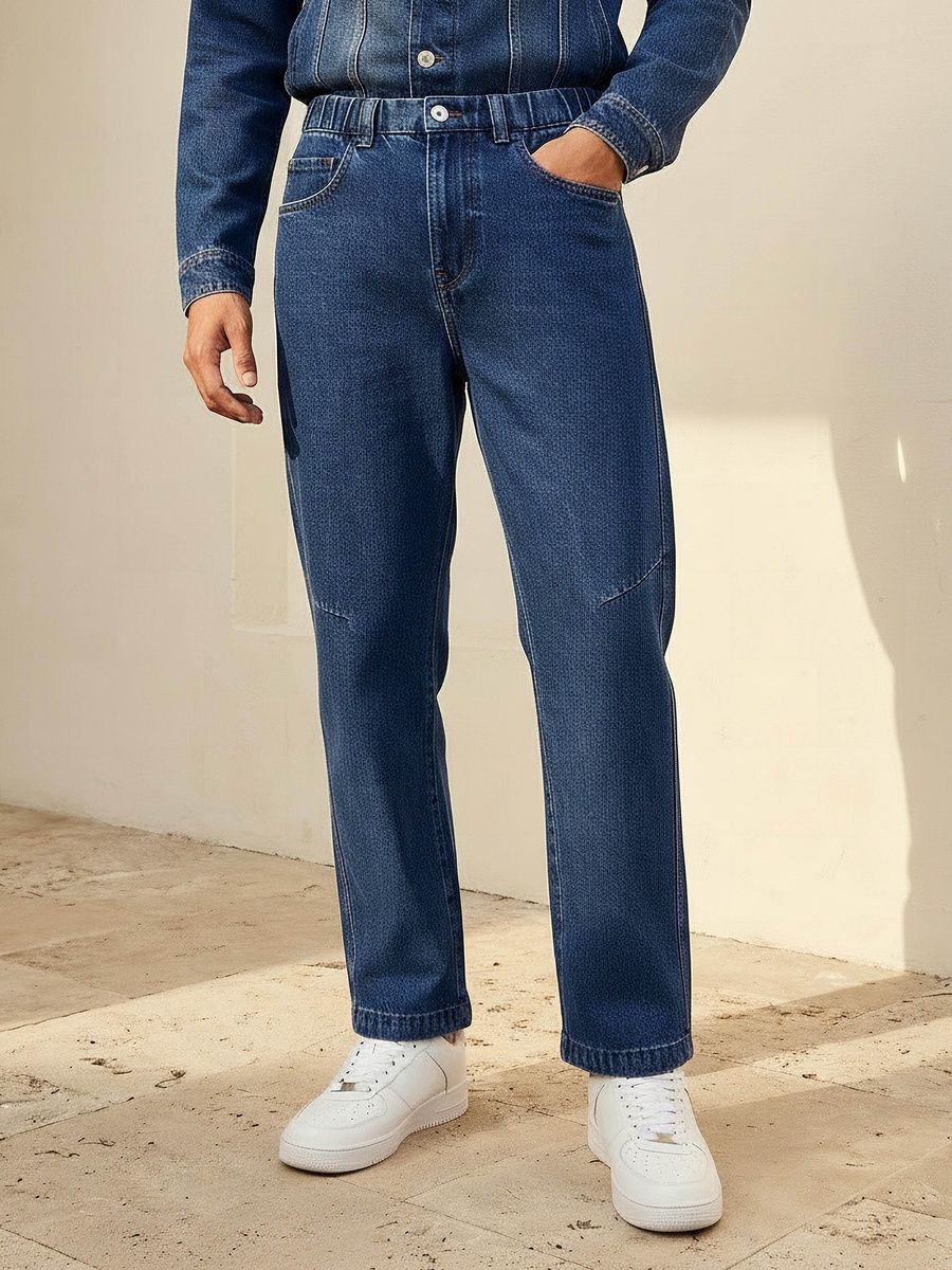 Men Straight Fit Mid-Rise Jeans