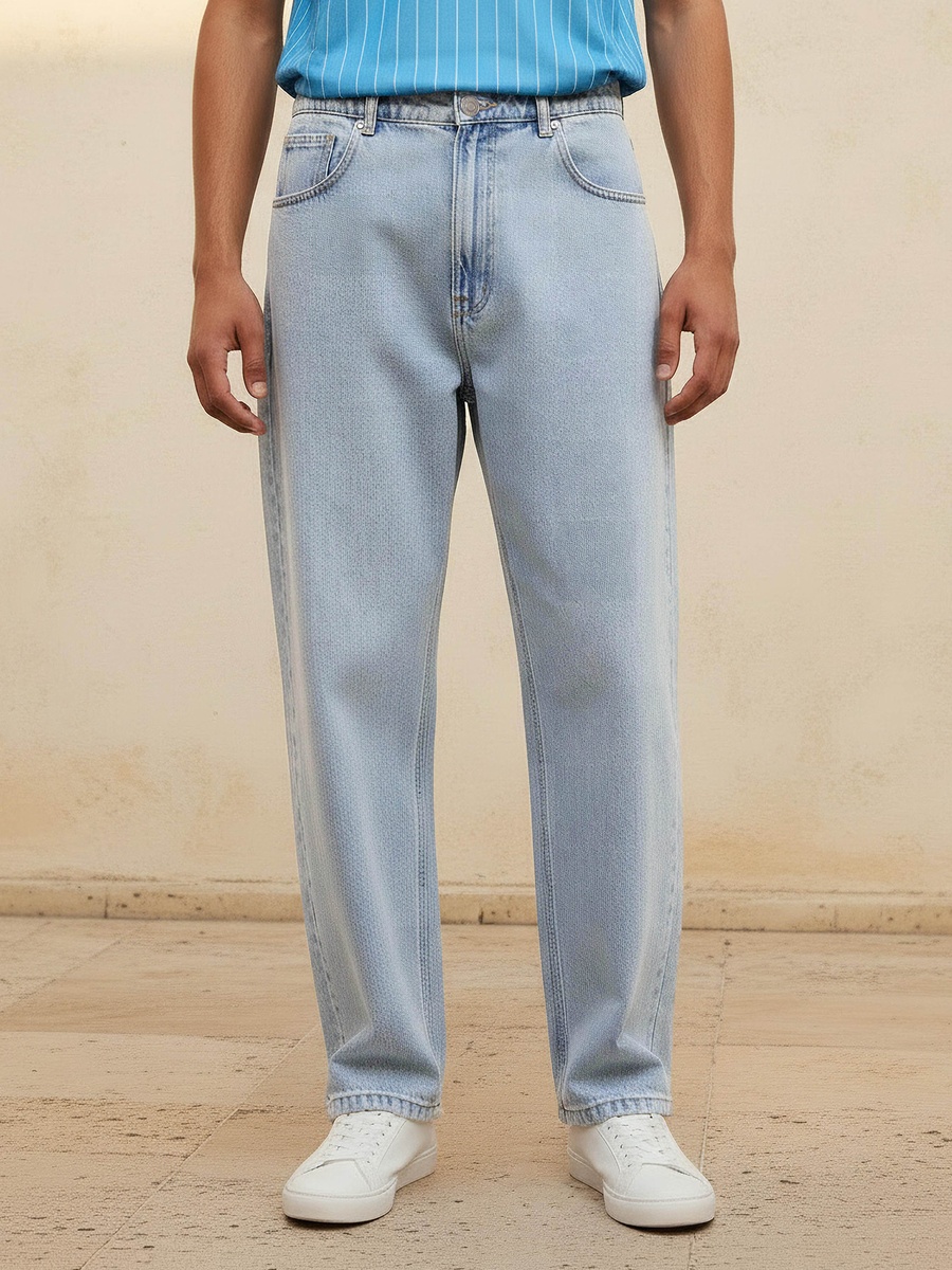 Men Baggy Fit Pocket Jeans
