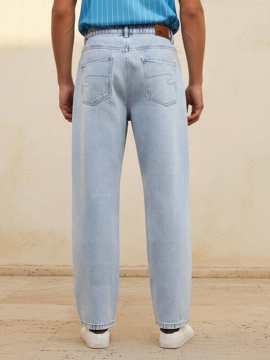 Men Baggy Fit Pocket Jeans