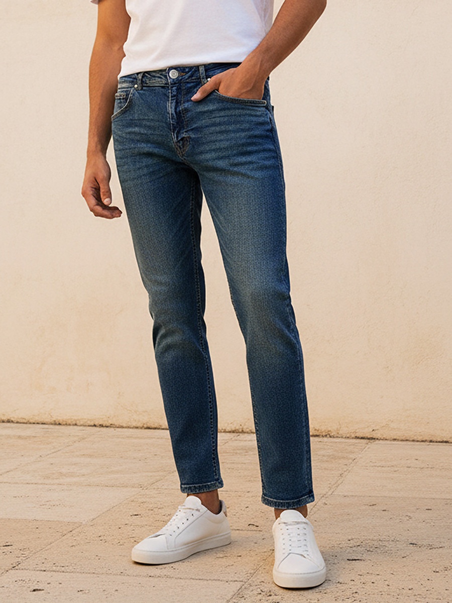Men Slim Fit Mid-Rise Jeans