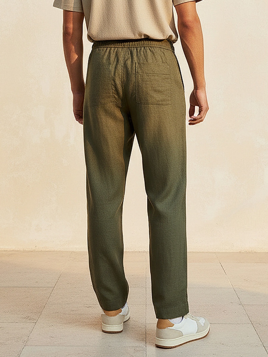 Men Regular Fit Twill Trousers