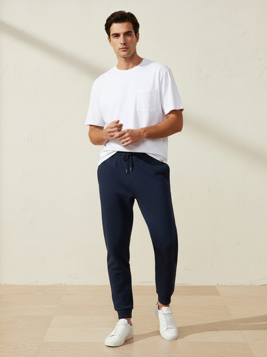 Men Regular Fit Joggers with Drawstring Closure
