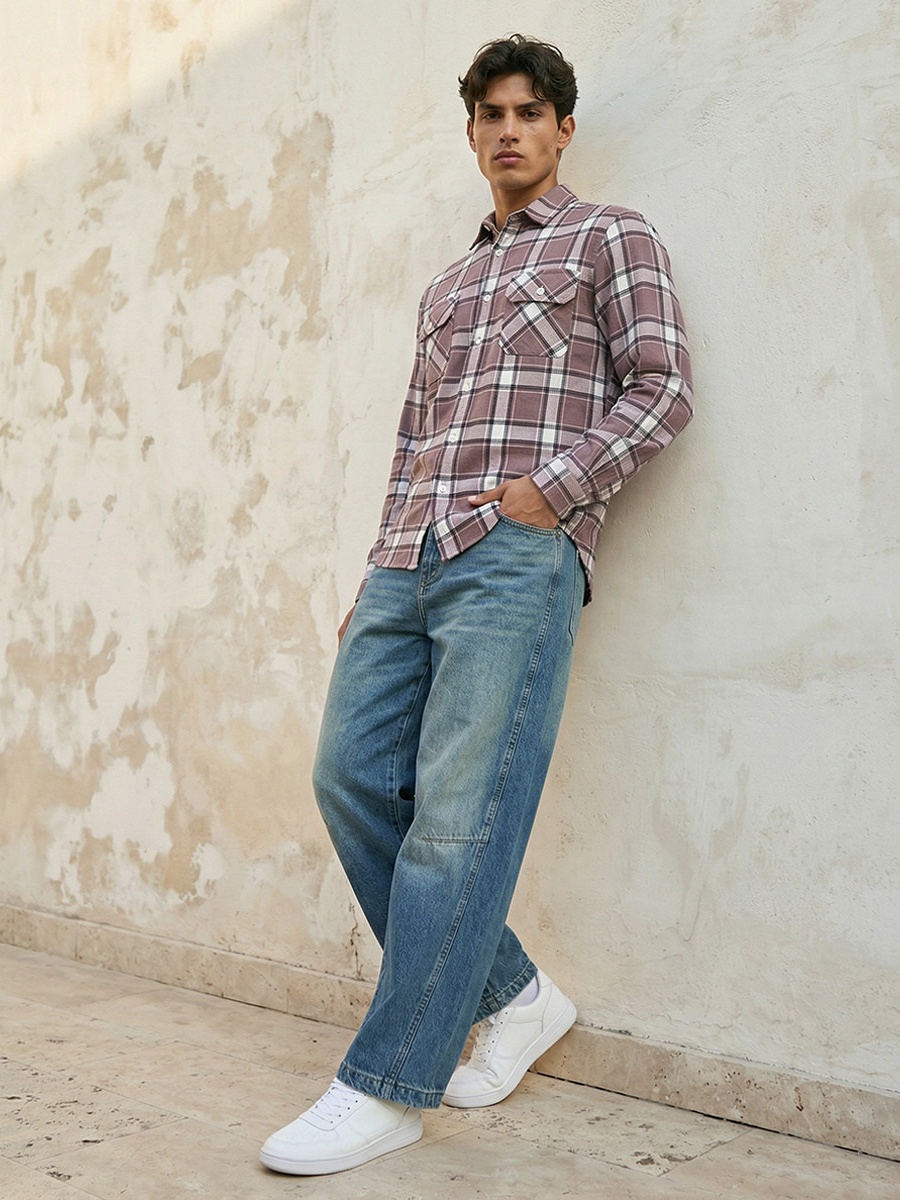 Men Baggy Fit Panelled Jeans