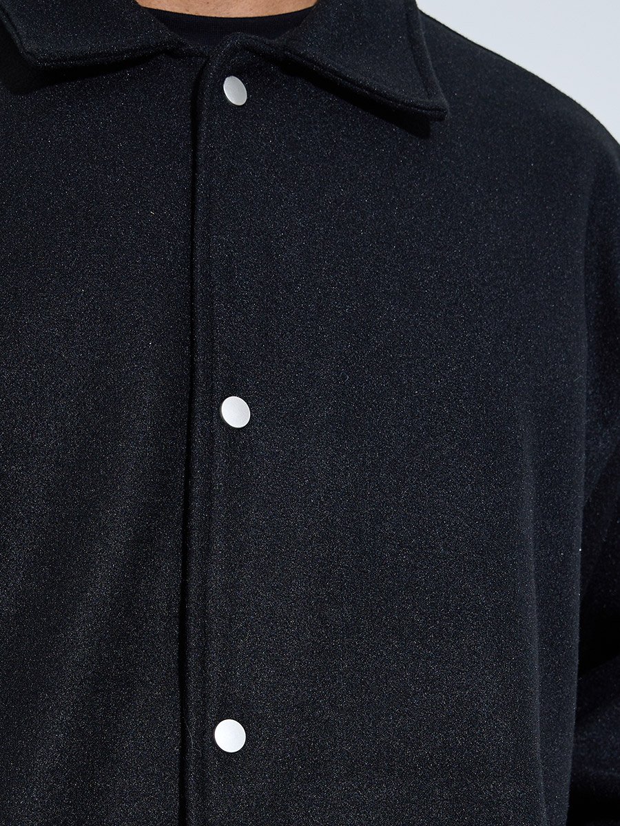 Black Solid Urban Jacket