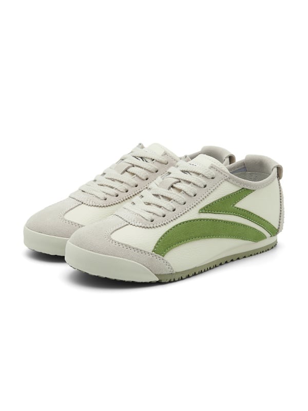 Men Cream Panelled Lace-Up Sneakers