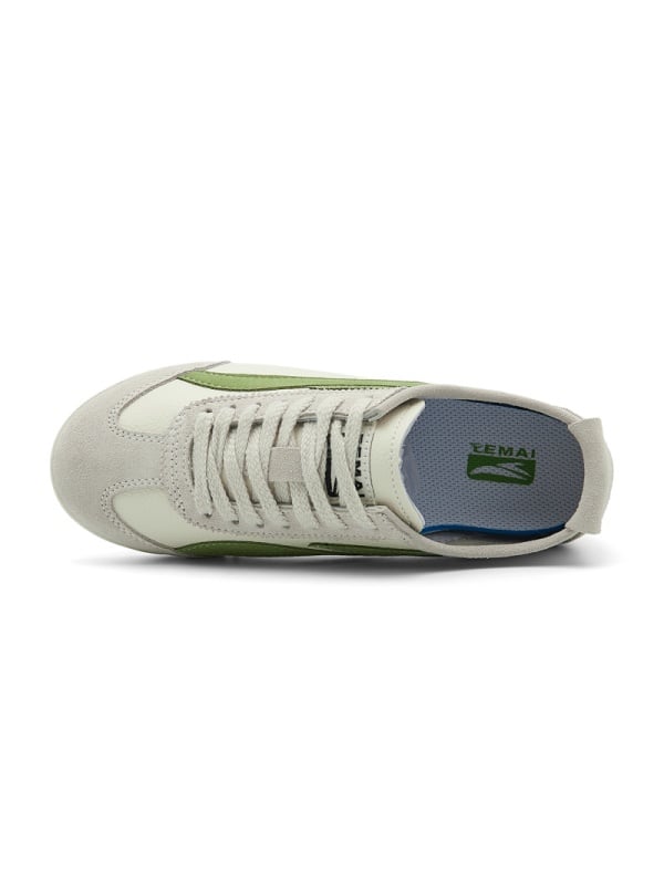 Men Cream Panelled Lace-Up Sneakers