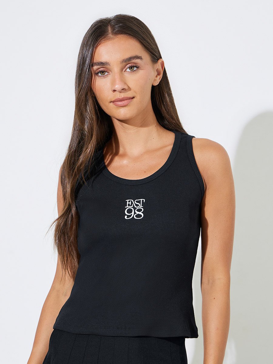 Pack of 2 - Multi-Color Embroidered Ribbed Fitted Tank Top