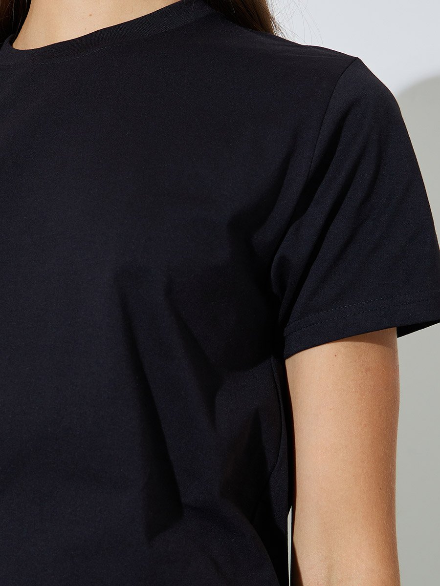 Black Regular Fit Round Neck T-Shirt