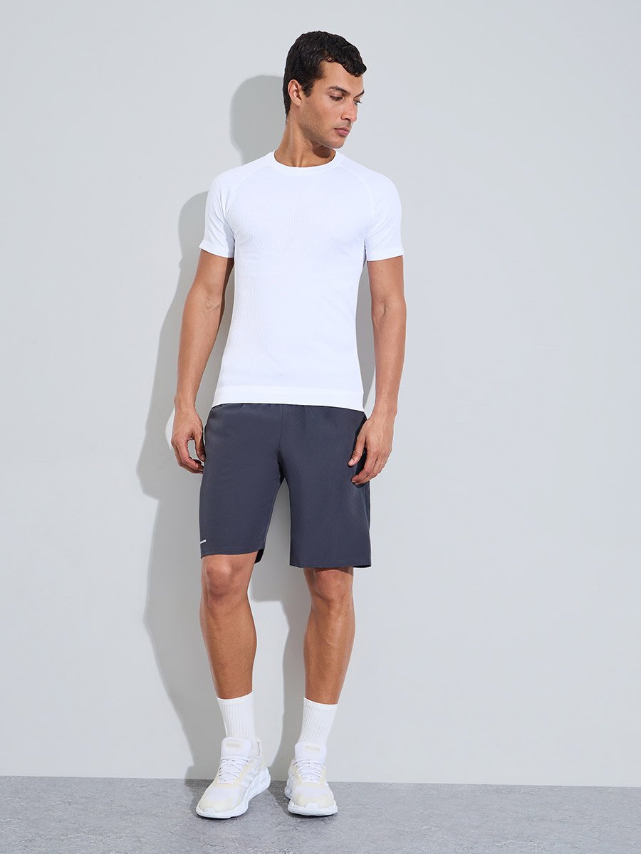 Men White Raglan Sleeve Body Shapewear