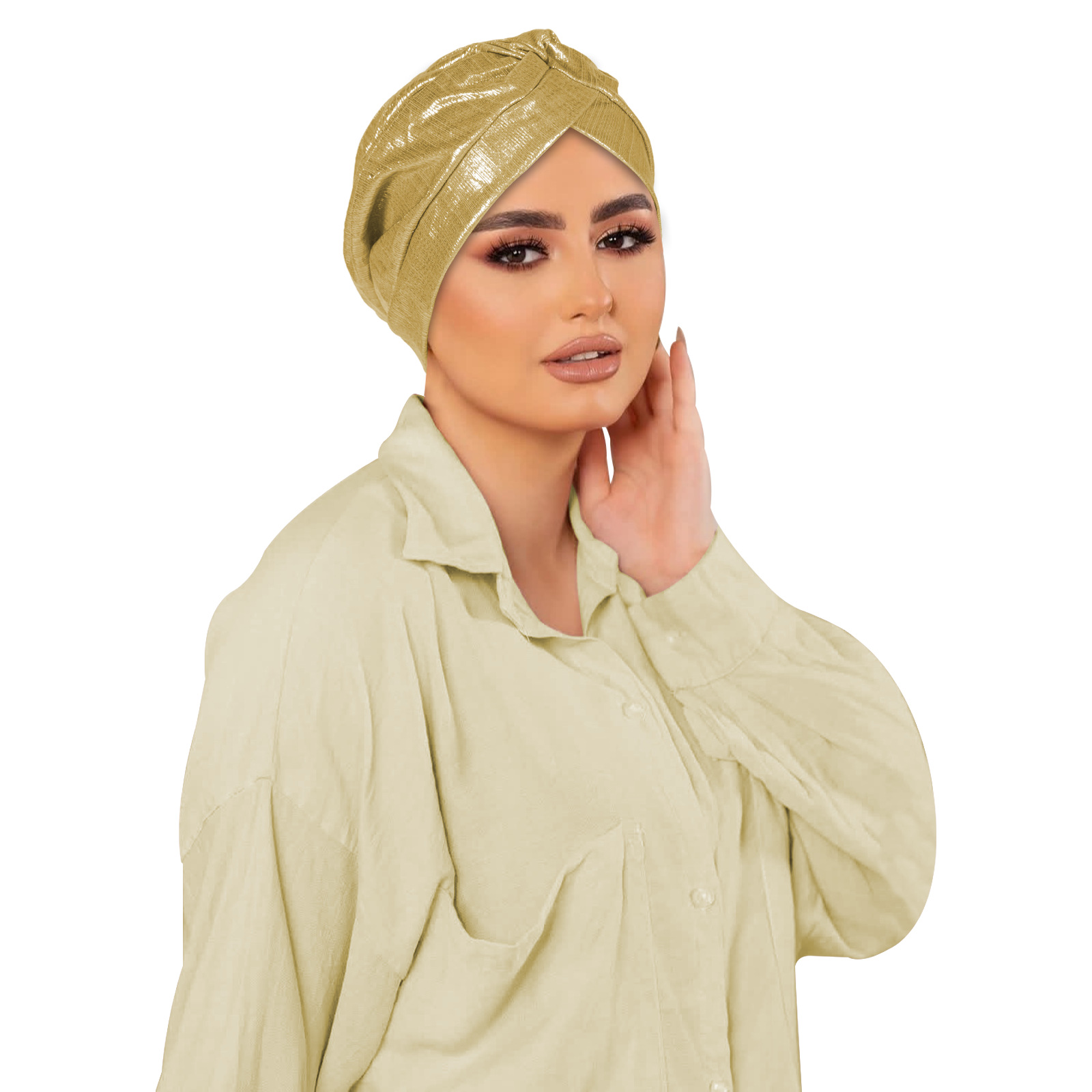 Gold Shimmer Turban Hijab