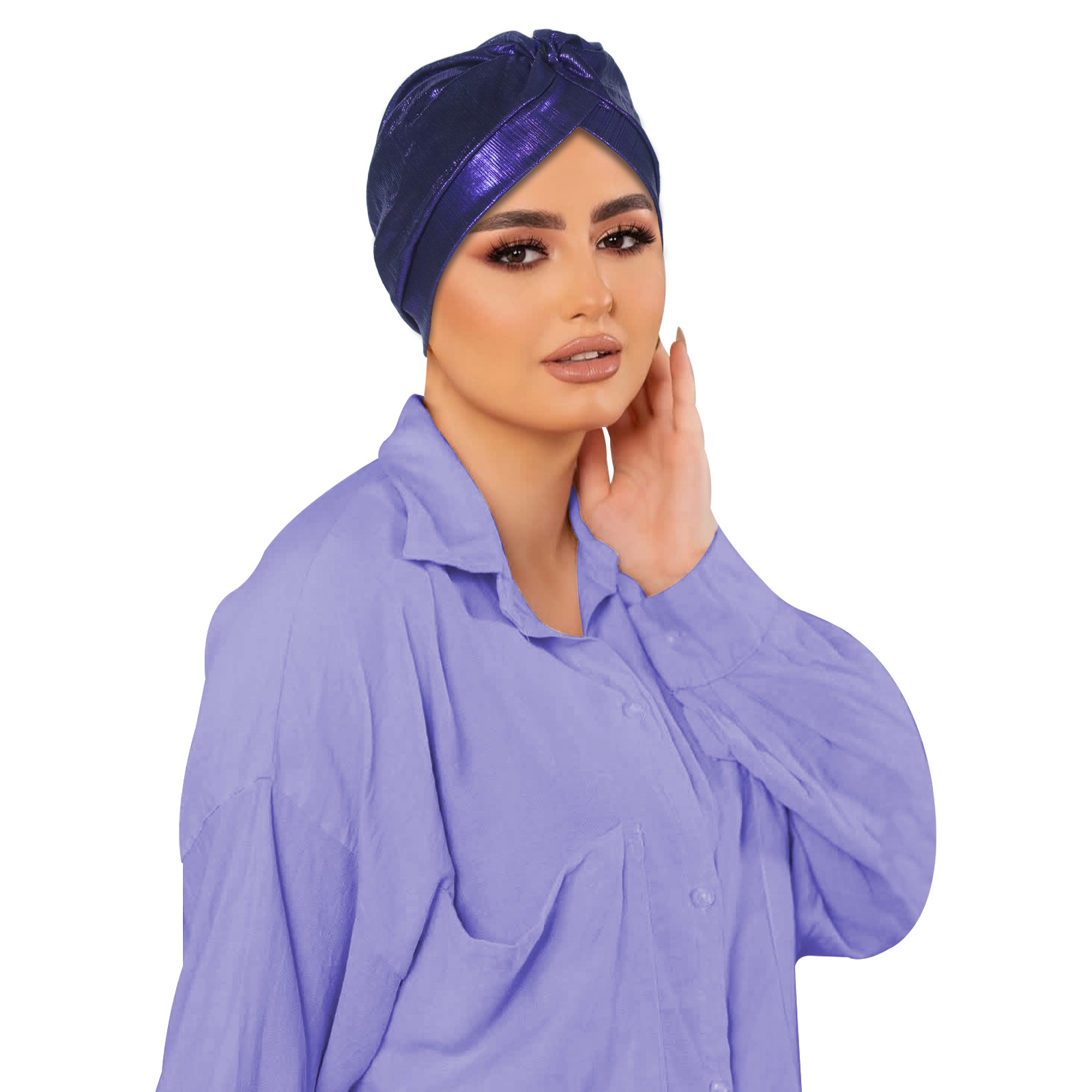 غطاء رأس بعقدة سادة كحلي