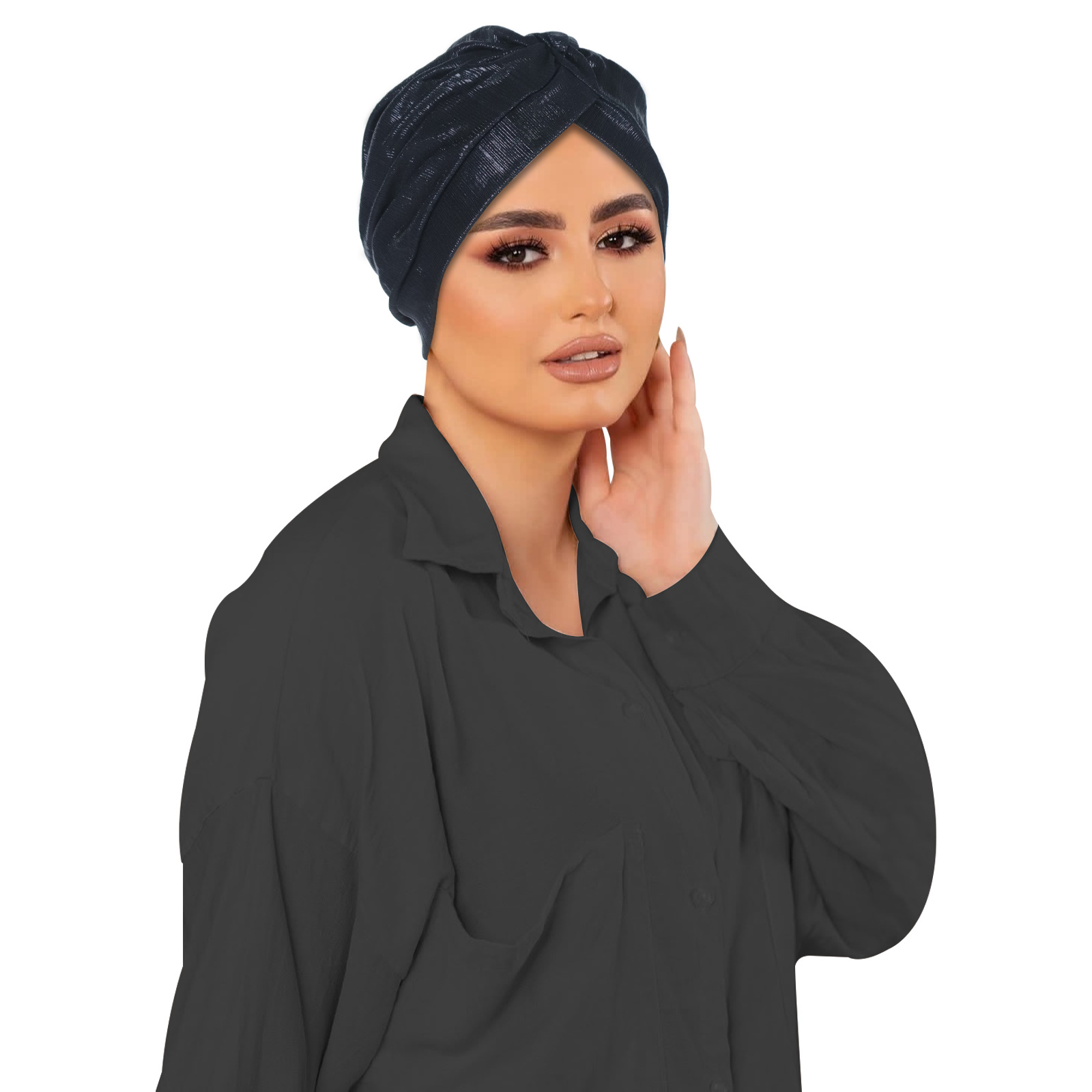 Black Plain Turban Hijab 