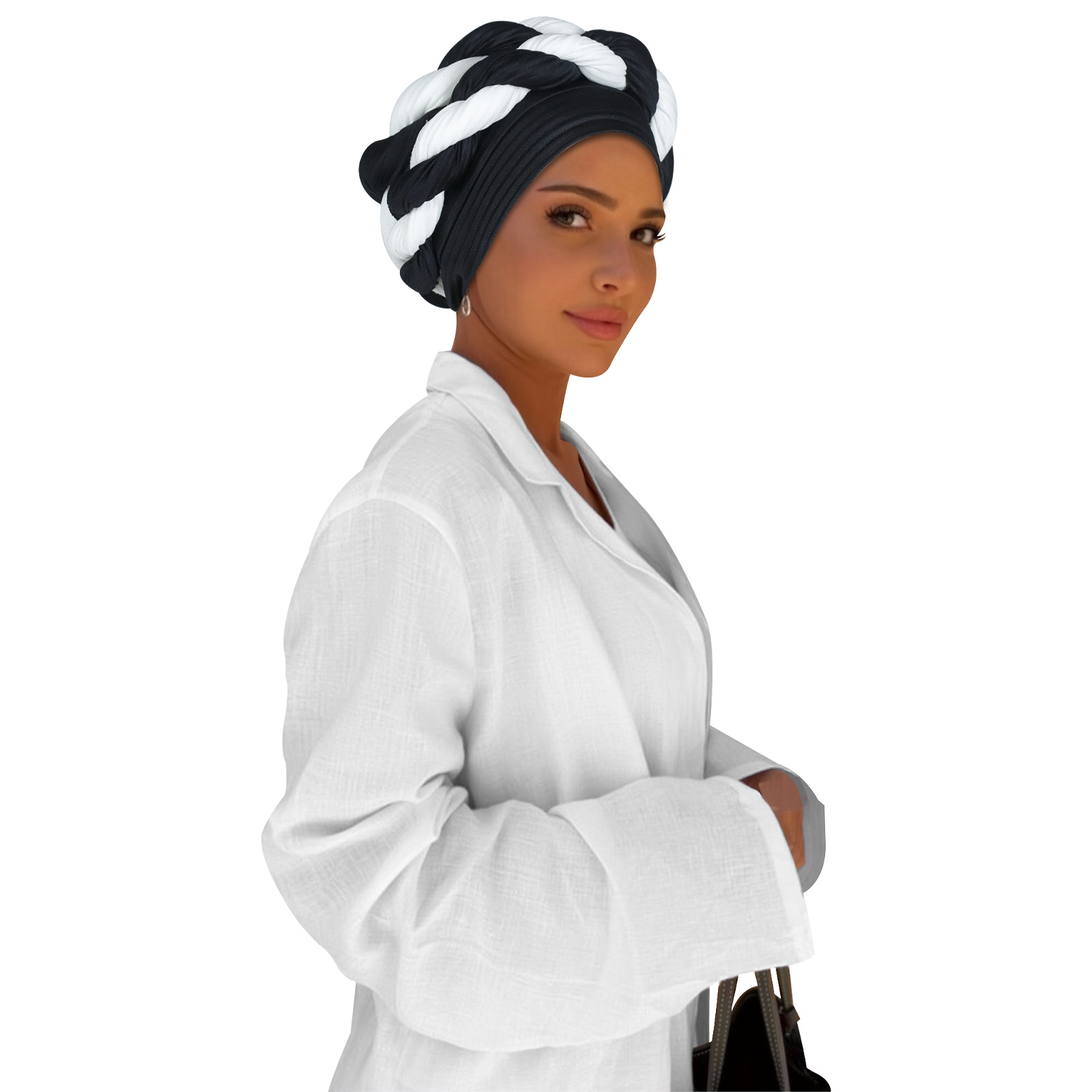 Black Braided Turban Hijab