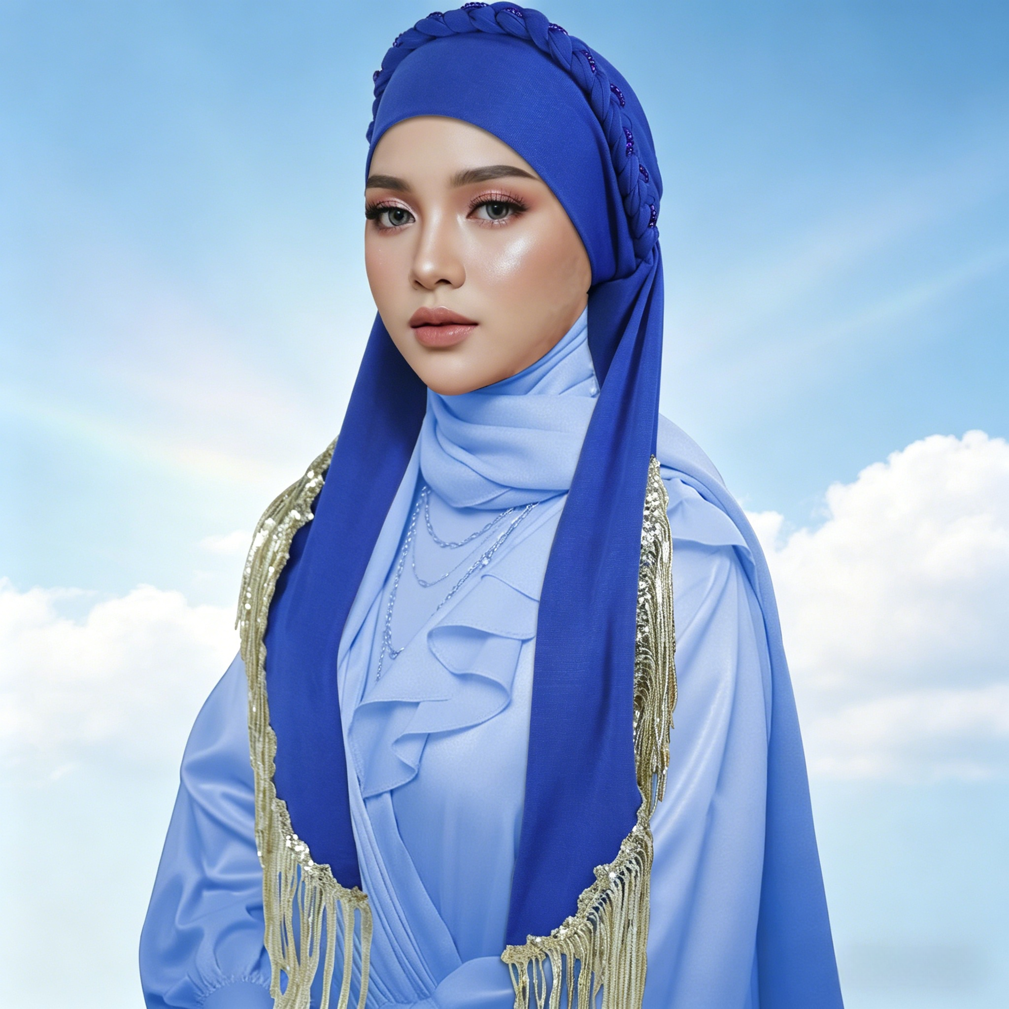 حجاب سادة كحلي