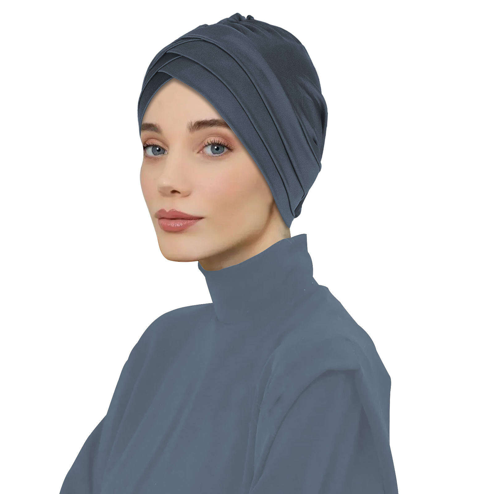 Grey Plain Turban Hijab