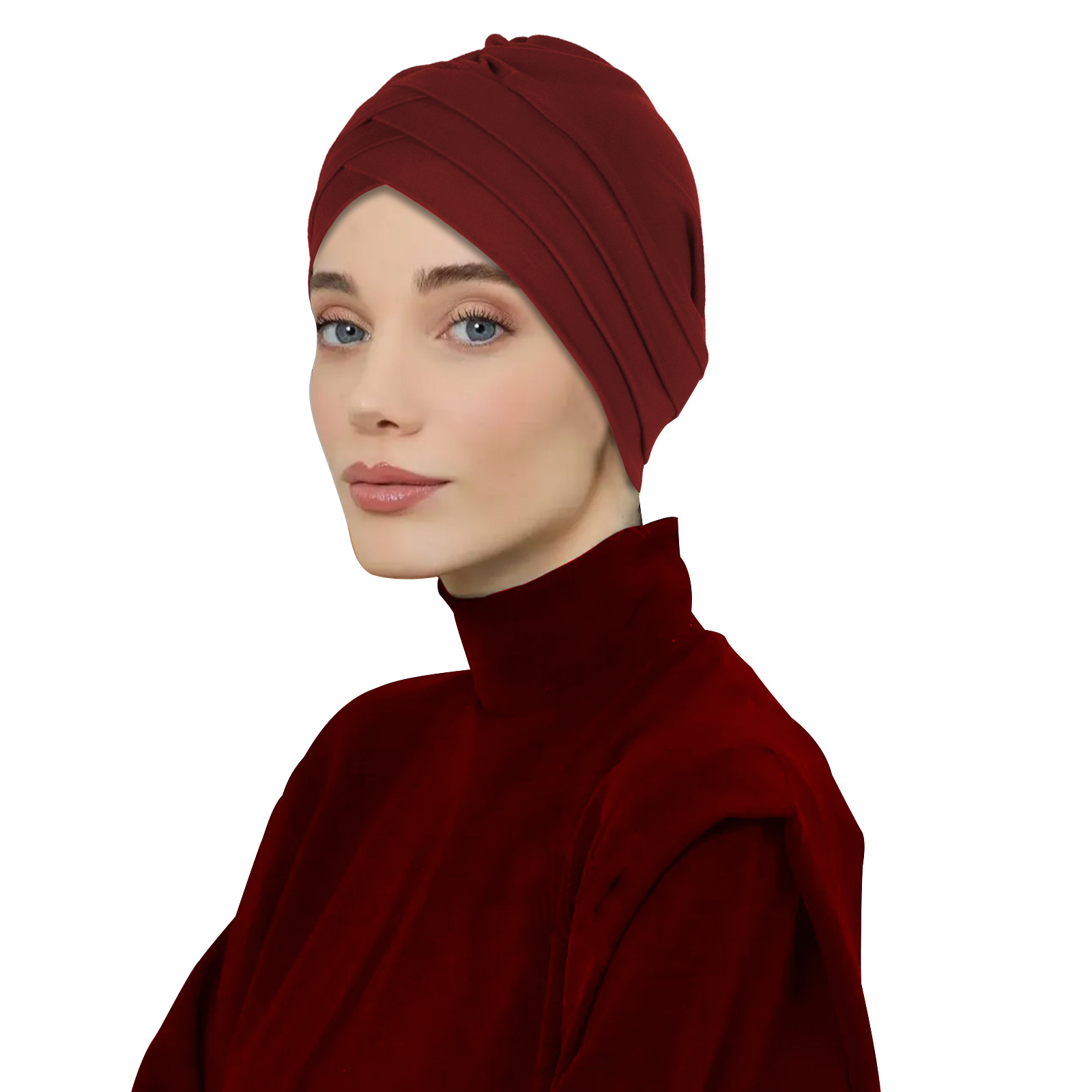 Burgundy Plain Turban Hijab