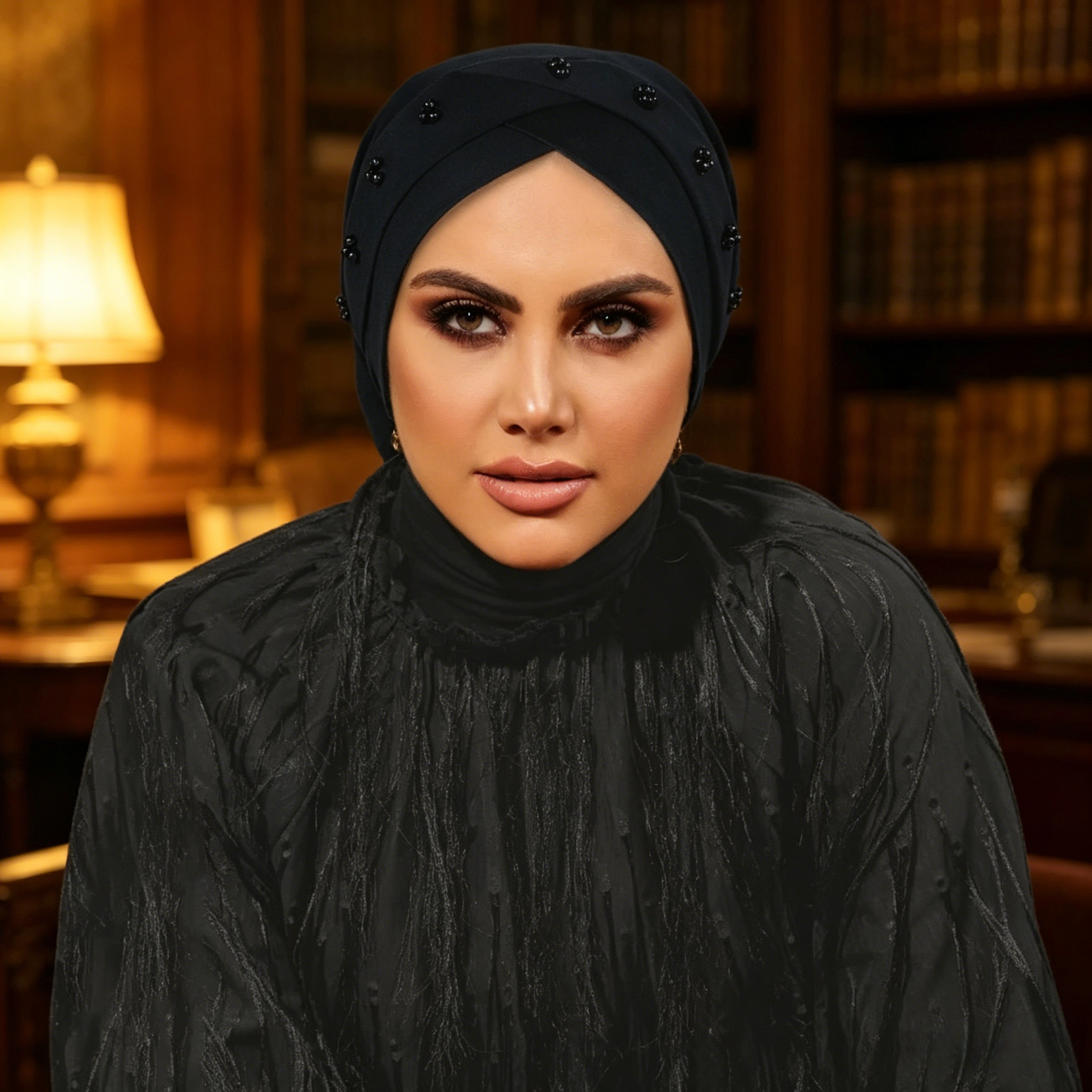 حجاب توربان سادة أسود
