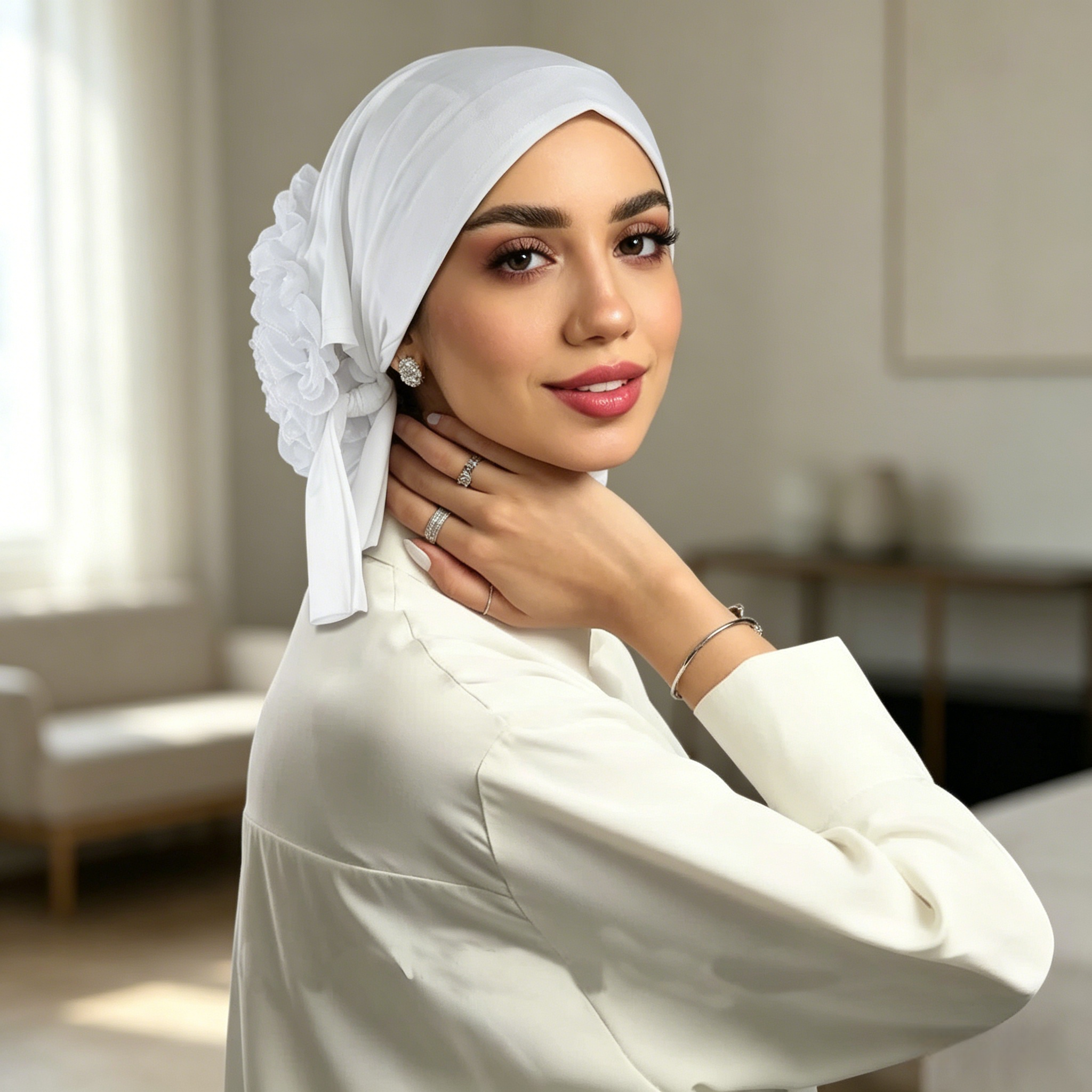 حجاب سادة أبيض