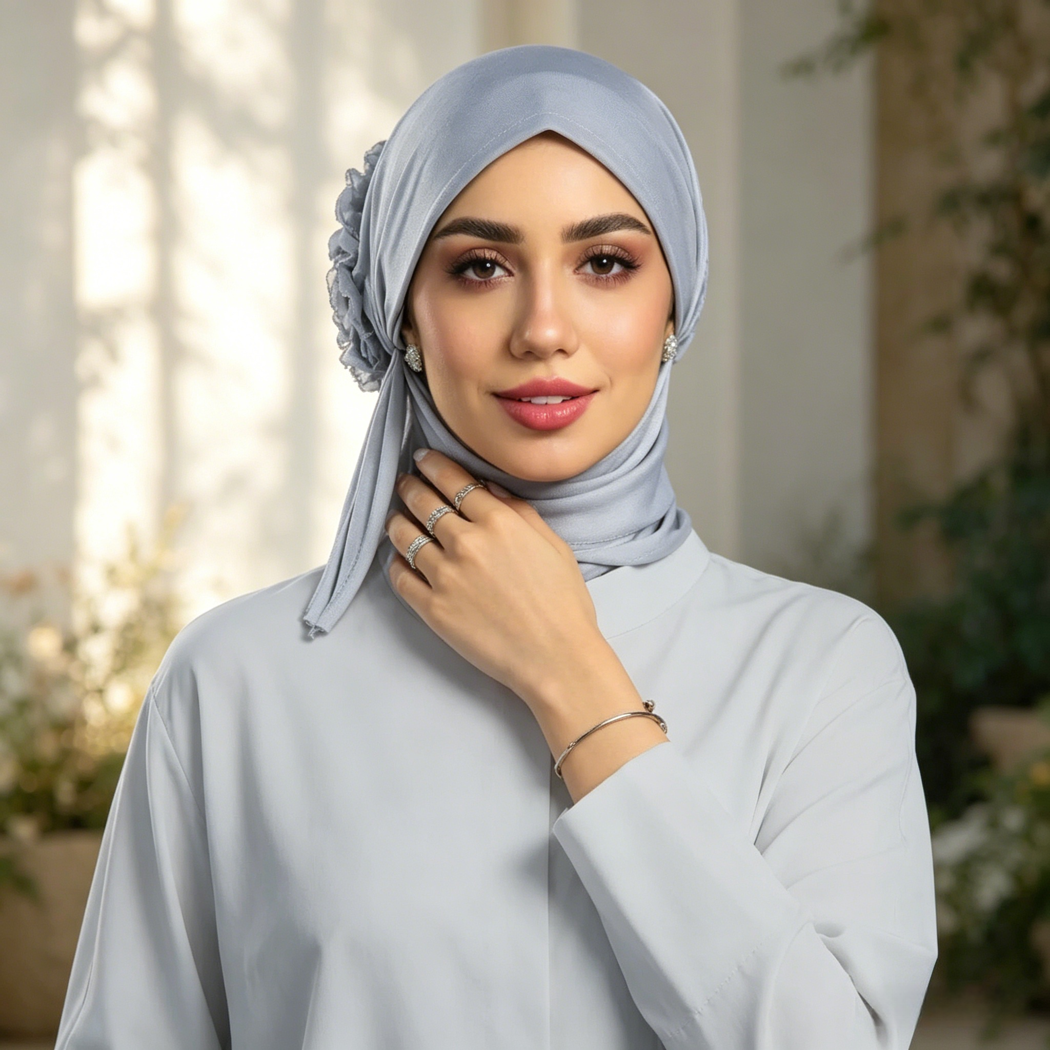 Grey Plain Hijab