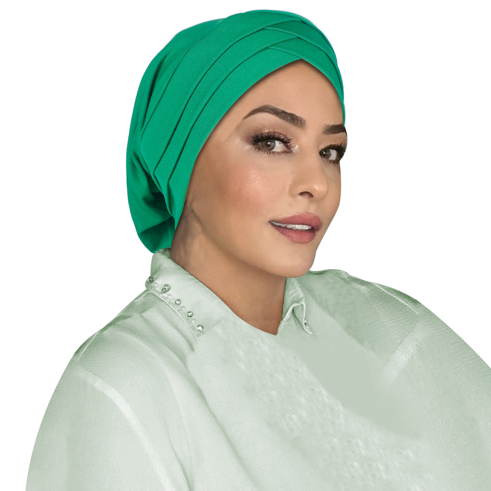حجاب توربان سادة أخضر