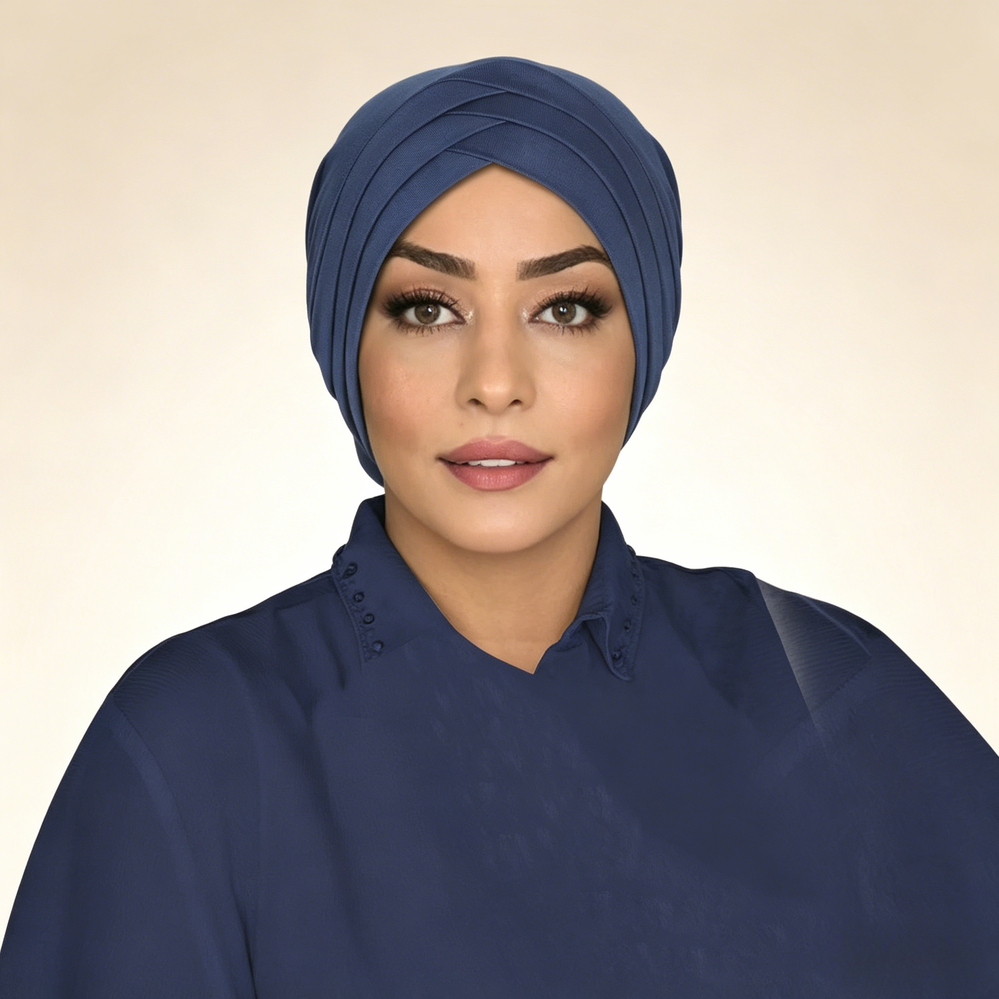 حجاب توربان سادة كحلي