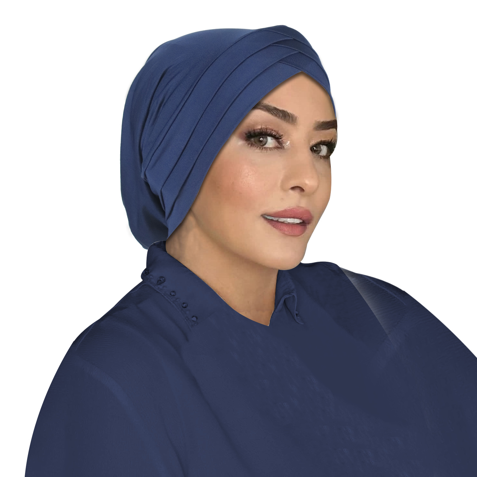 حجاب توربان سادة كحلي