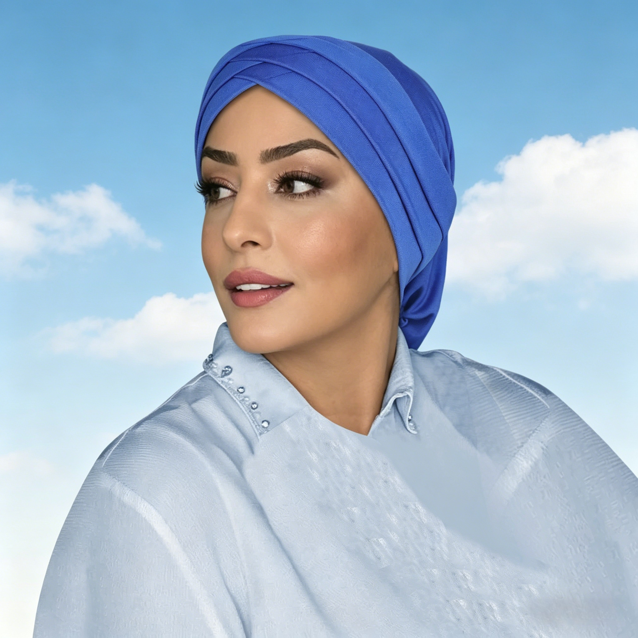 حجاب توربان سادة كحلي