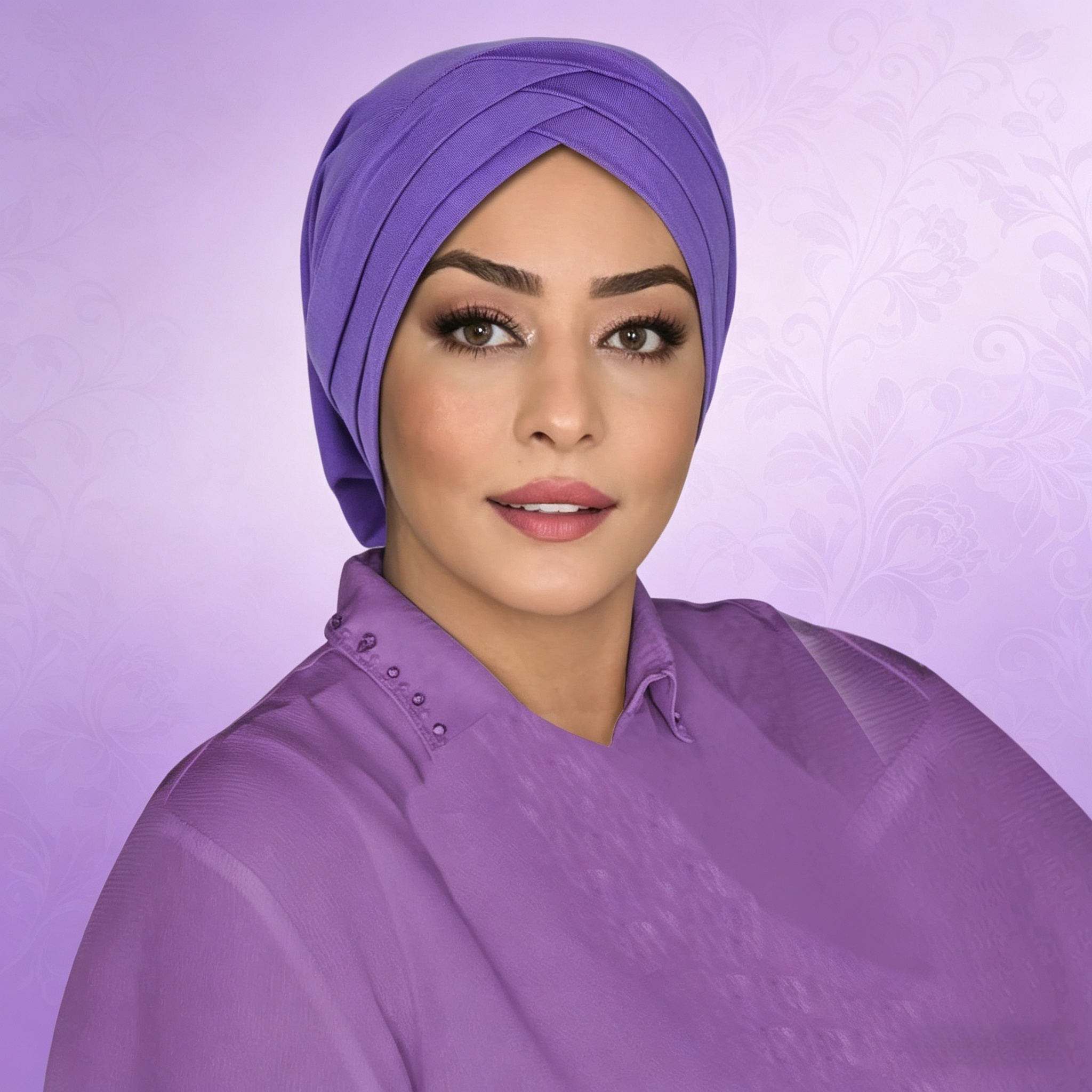 حجاب سادة بنفسجي