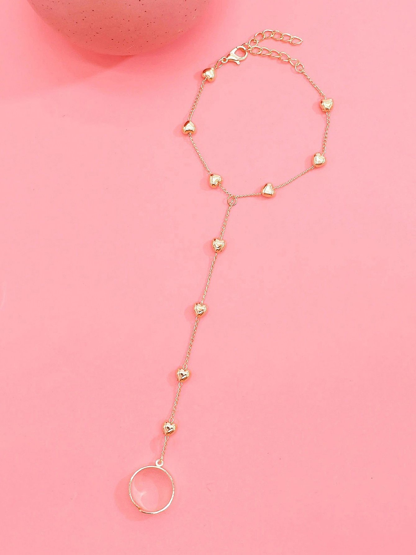 Metal Ball Finger Chain Bracelet