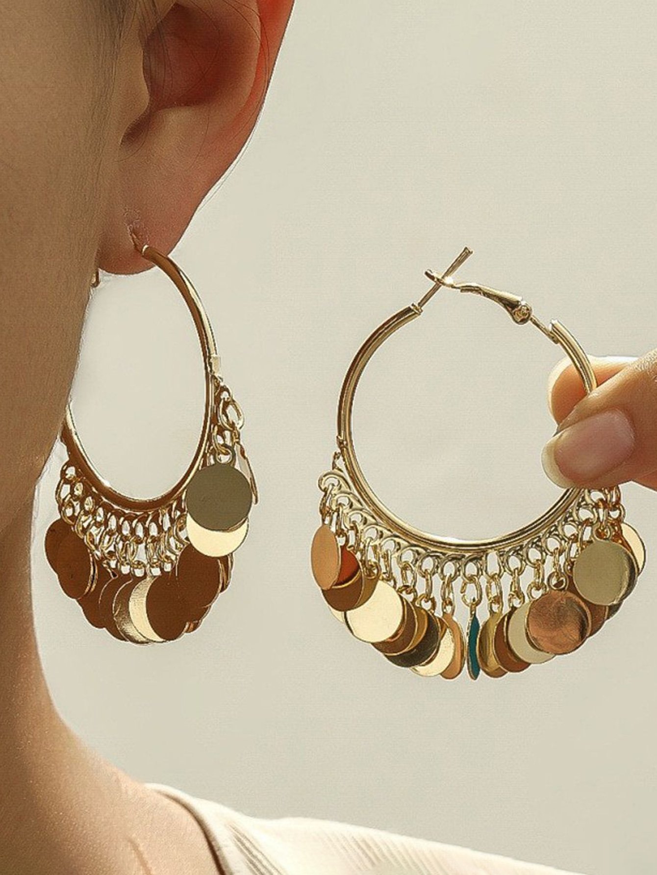 Sequin Hoop Earrings