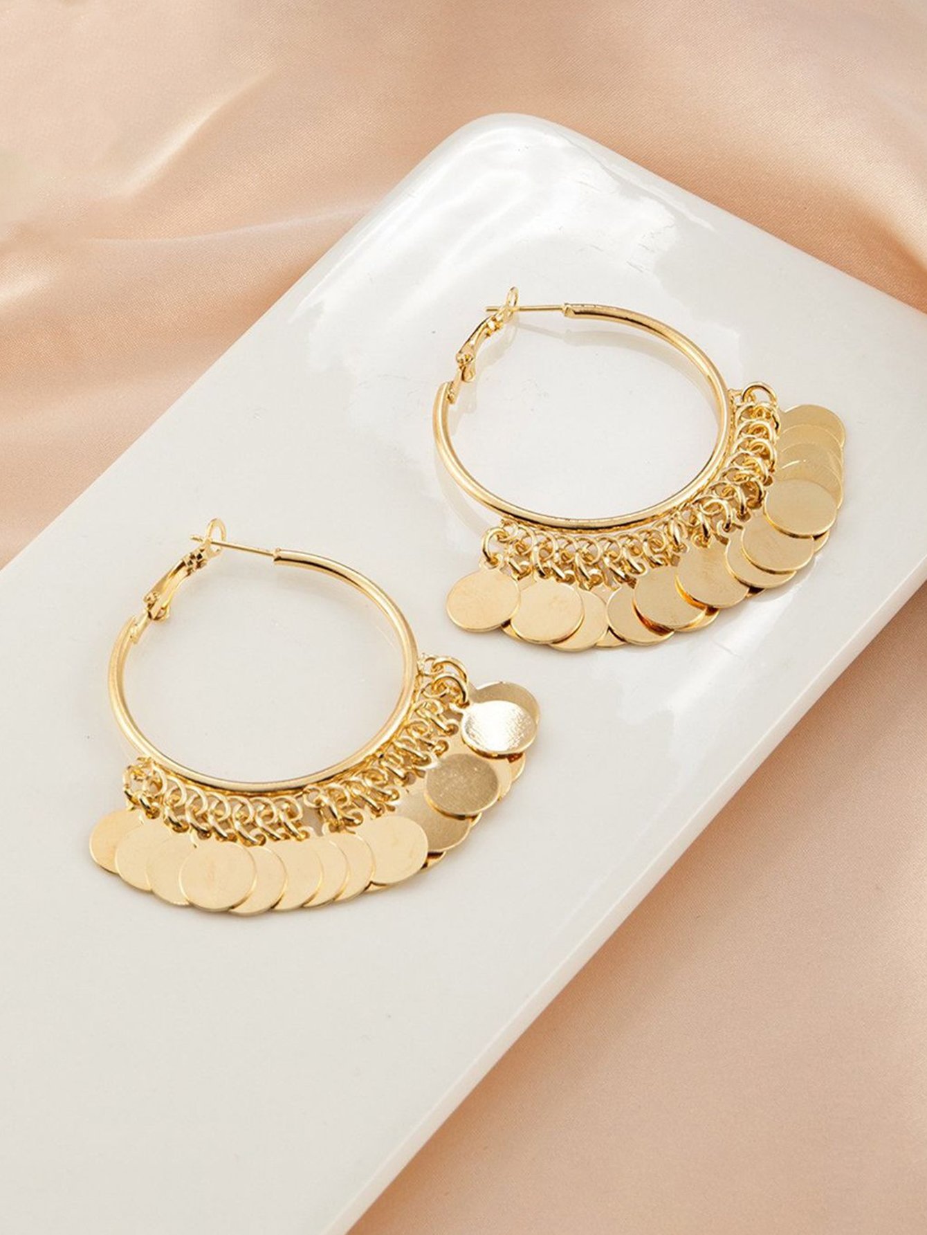 Sequin Hoop Earrings