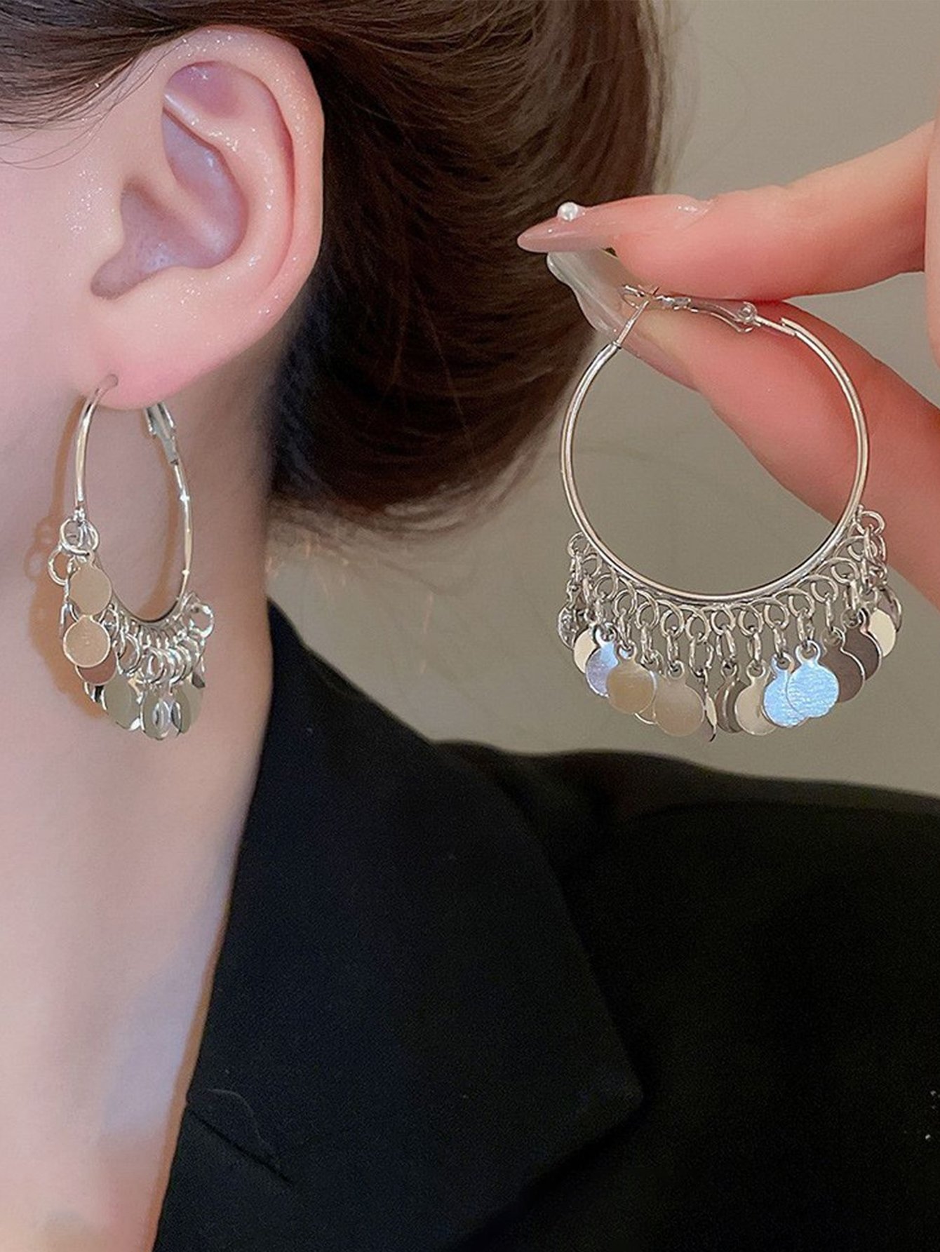 Sequin Hoop Earrings