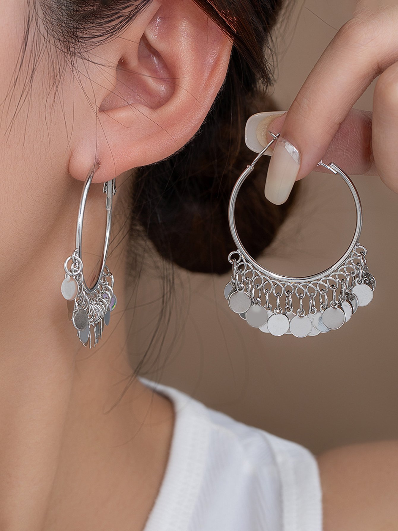 Sequin Hoop Earrings