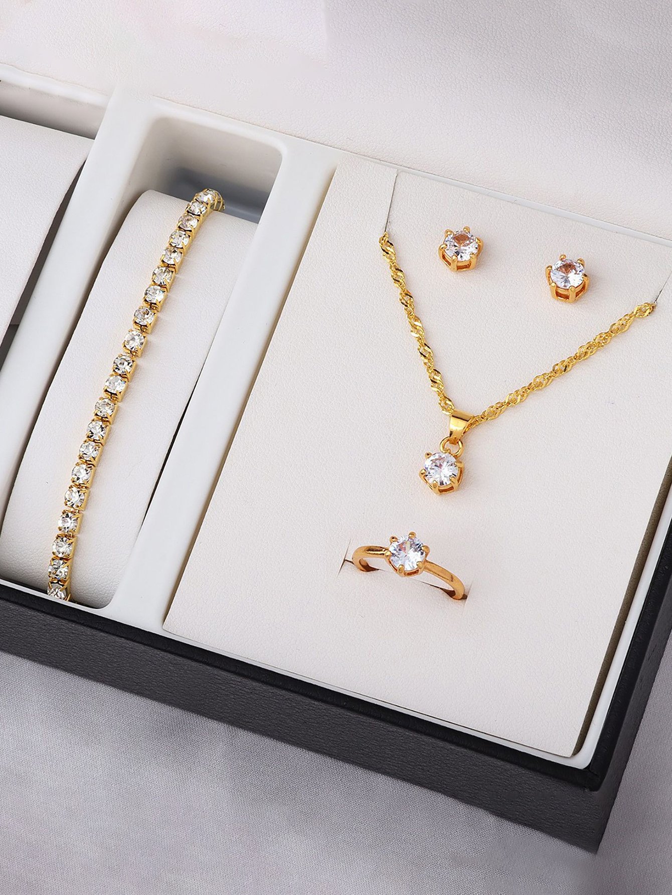 Gold Plated Zirconia Jewelry Set