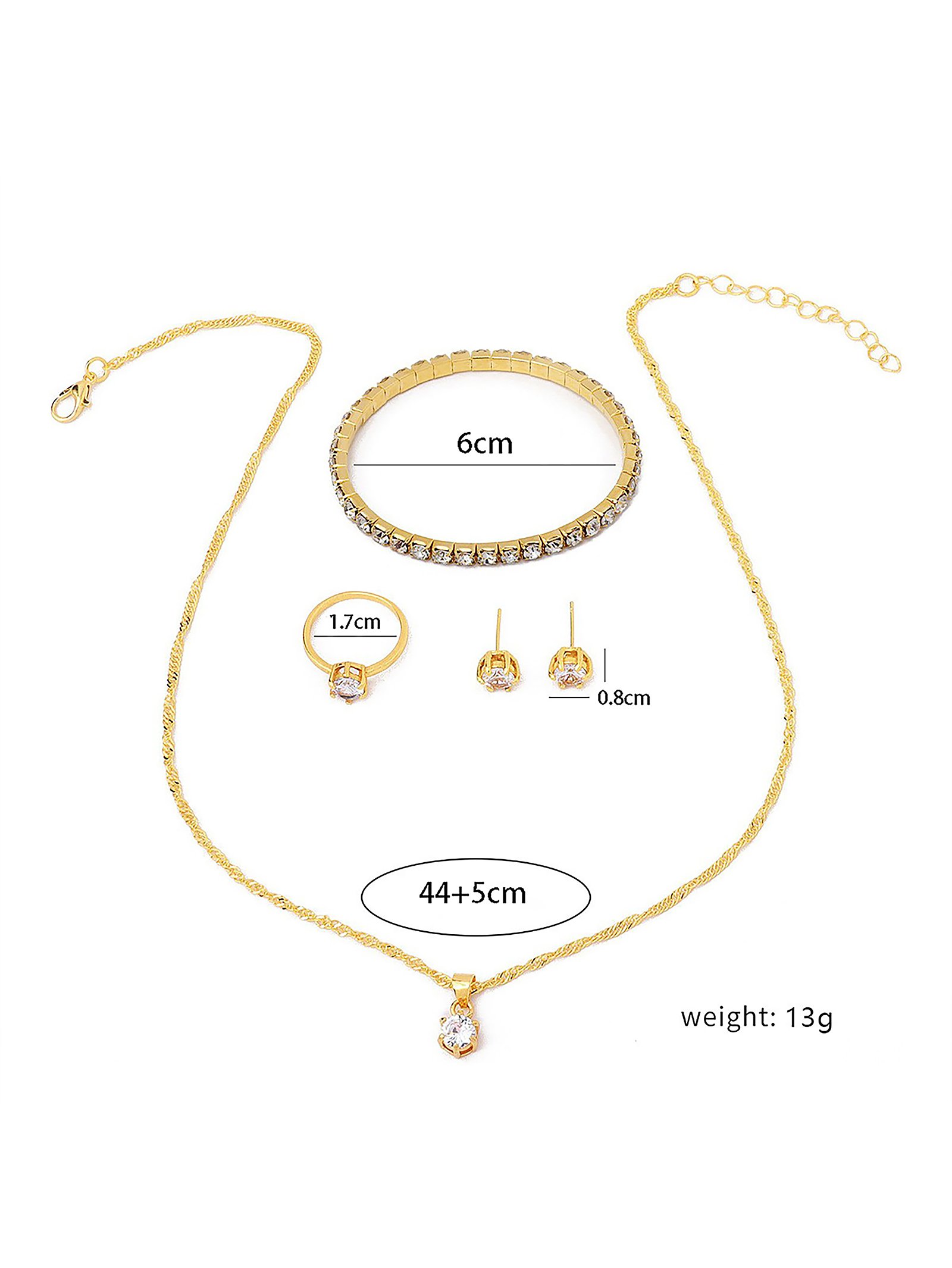 Gold Plated Zirconia Jewelry Set