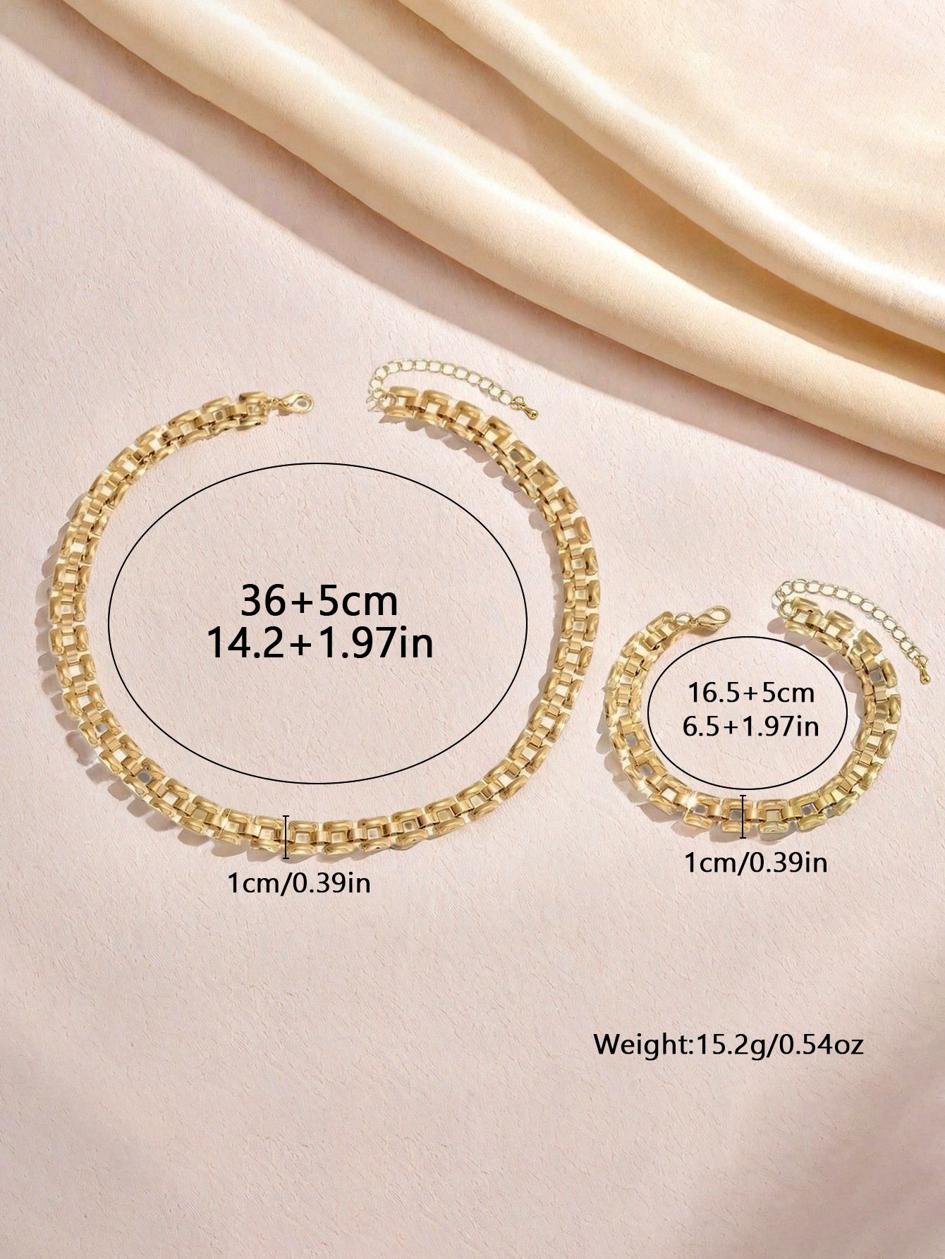 Gold-Tone Chain Link Necklace And Bracelet Set